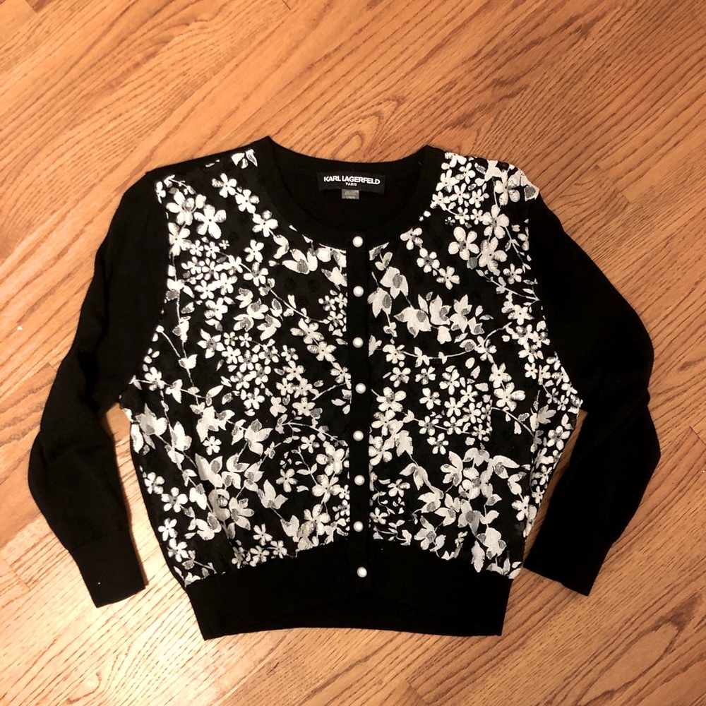 Karl Lagerfield cropped sweater